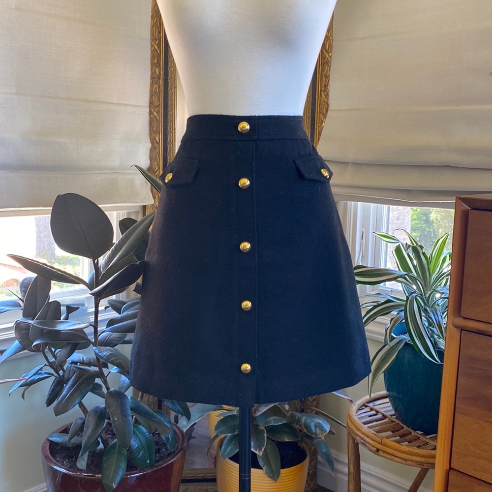 Black Skirt with Gold Buttons